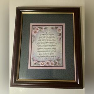 To My Friend Framed Poem